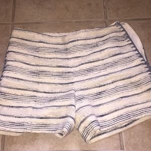 Tory Burch white and blue stripe shorts
